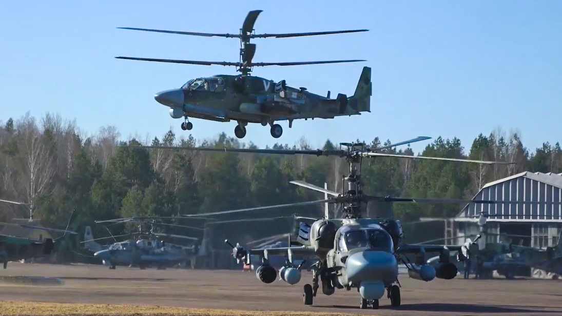 Ka-52 involved in the russo-Ukrainian war at a helicopter base