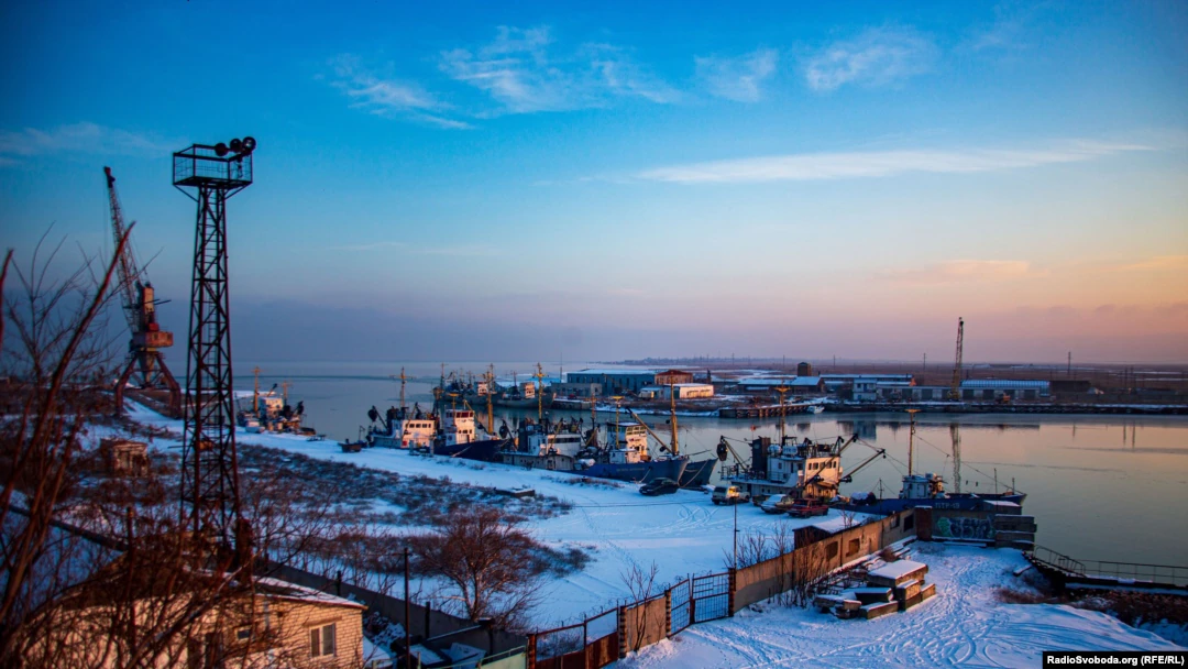 Seaport in Henichesk, winter 2022, before the full-scale russian invasion of Ukraine