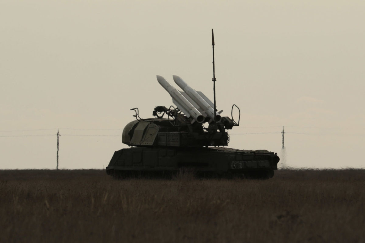 A Ukrainian Buk system with standard surface-to-air missiles