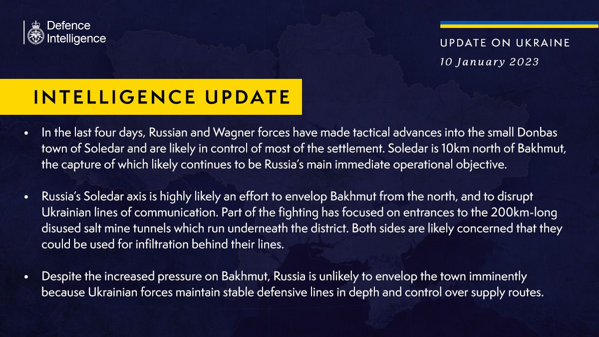 The UK Defense Intelligence Says Russia Is Unlikely to Envelop Bakhmut, Defense Express
