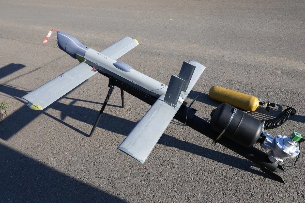 V2U on a pneumatic launch catapult / Defense Express / Obscure russian V2U Drone Unraveled By Intelligence: Autonomous Loitering Munition Powered By Nvidia Chip