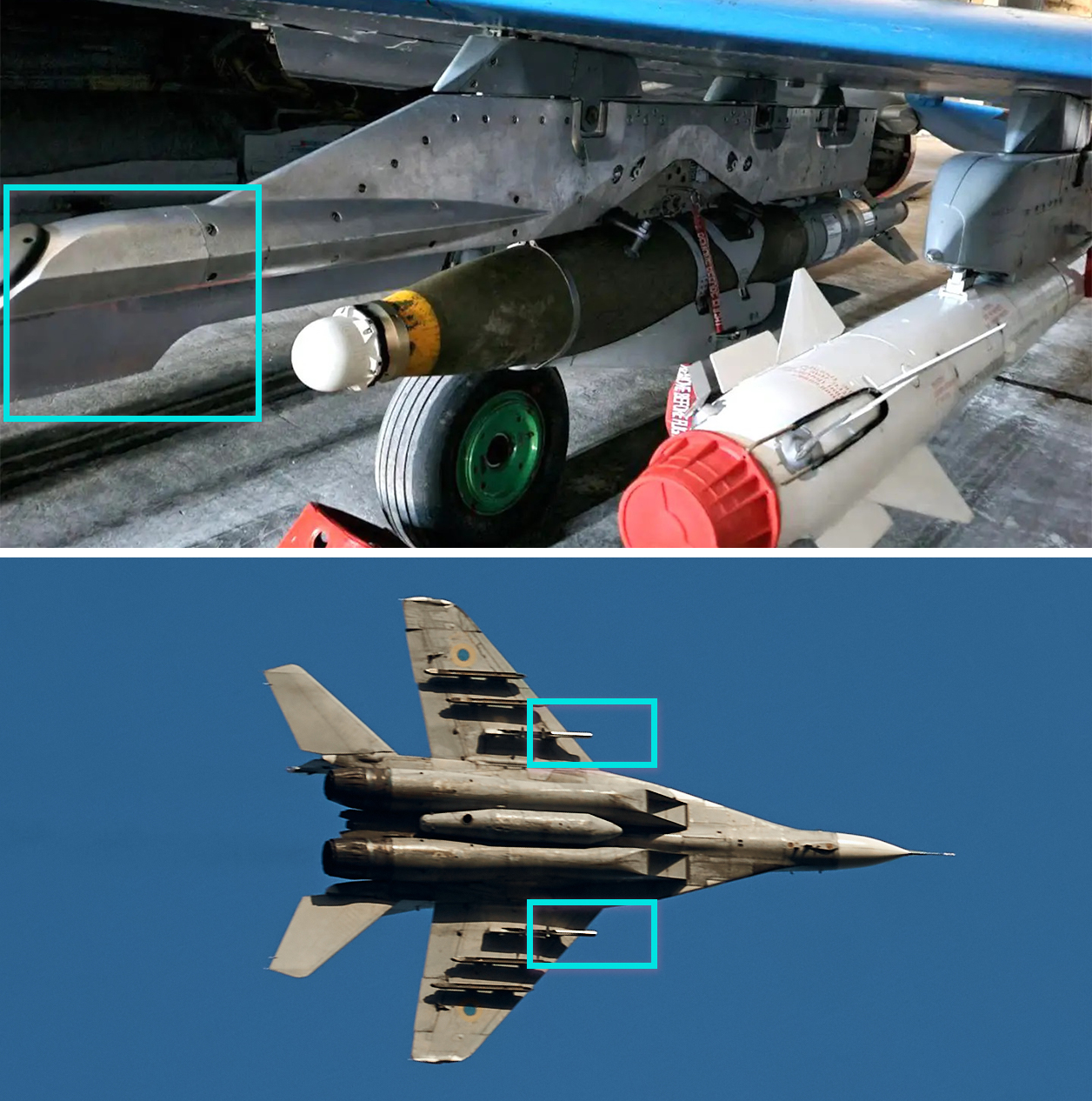 Close-up photo showcases the uncharacteristic protrusions earlier spotted on particular Ukrainian MiG-29s