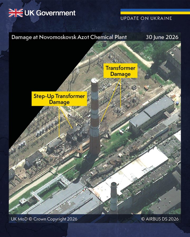 Defense Express UK Defence Intelligence: Ukraine Strikes russian Novomoskovsk Azot Chemical Plant Twice, Satellite Images Reveal Damage