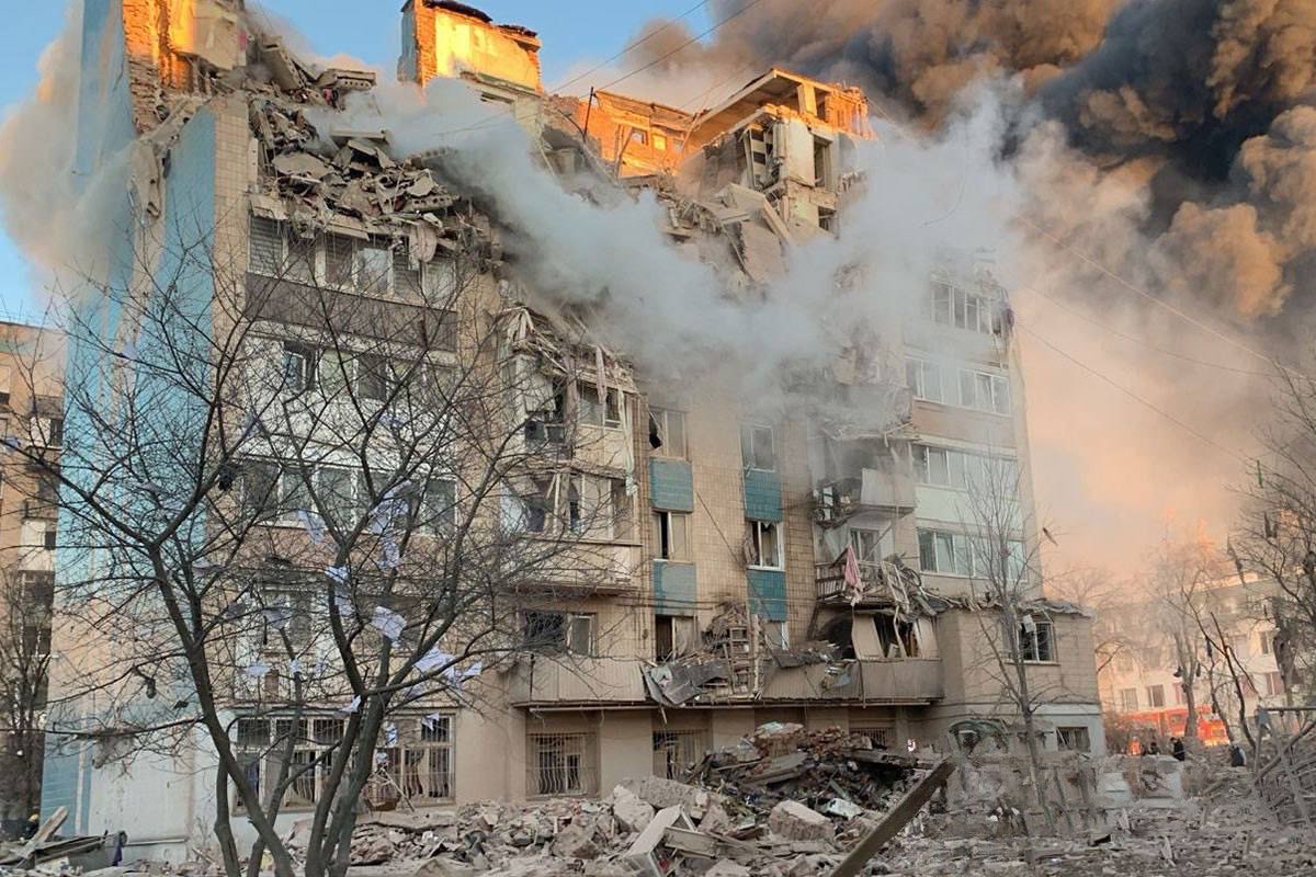 Destroyed residential building Defense Express Fresh Kh-101 Missile from 2025 Destroys Homes in Ternopil