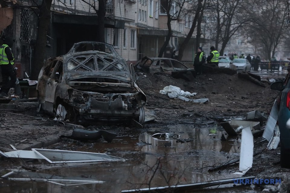 Aftermath of the russian ballistic attack on Kyiv, December 13th