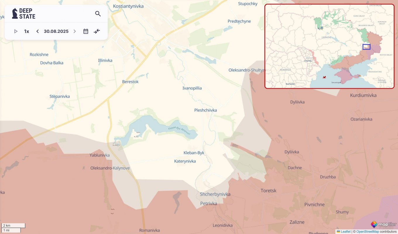 The region where Ukrainians reportedly used unmanned boats for logistics / Defense Express / Ukraine Allegedly Used "Marine" Drones For a Reservoir Mission in Donbas