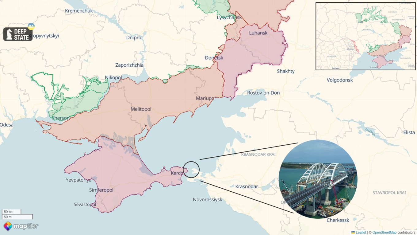 The Crimean Bridge and the land corridor via occupied territories of Ukraine