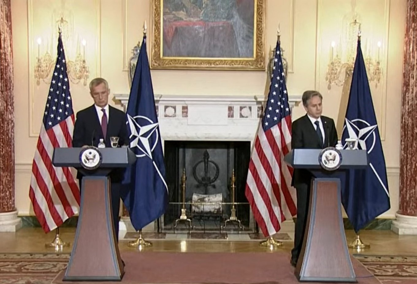 The US secretary of state, Antony Blinken and Nato’s secretary general, Jens Stoltenberg at a joint news conference on Wednesday, June 1, Defense Express