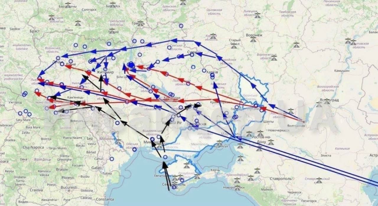 The most frequent flight paths of Russian missiles, Defense Express