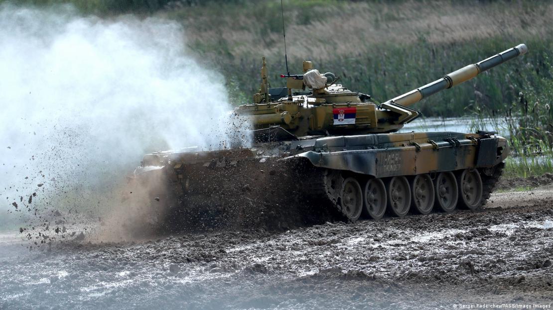 A Serbian-made tank