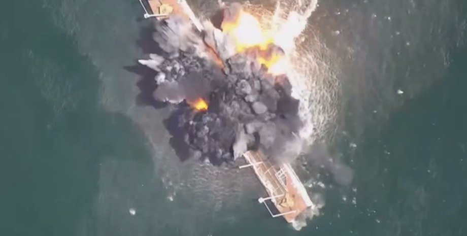 russia demonstrates the use of a kamikaze boats during the July Storm naval exercise, July 2025