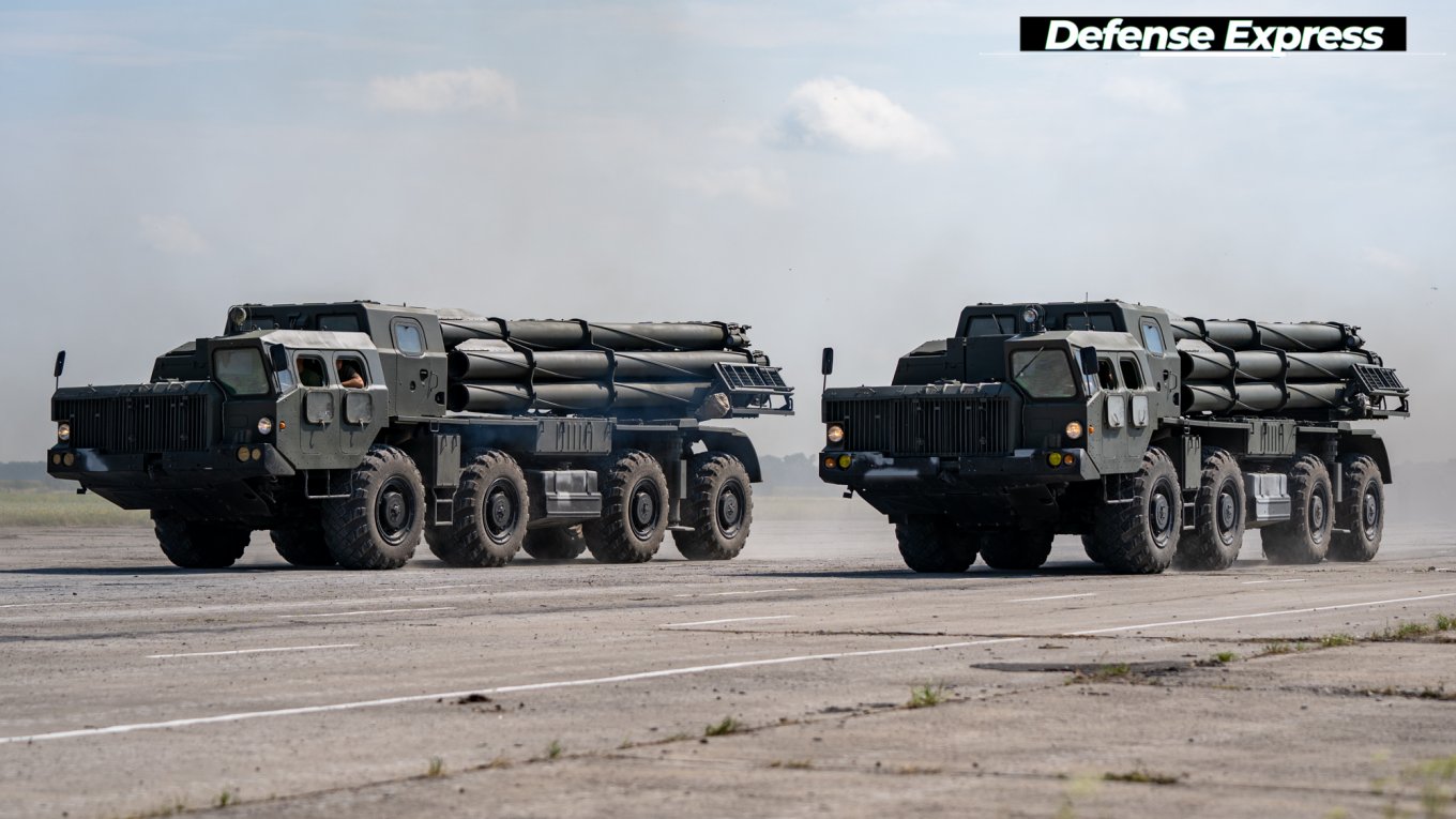 Smerch MLRS vehicles carrying Vilkha MLRS launchers were seen during a military parade marking Ukraine’s 30th anniversary of independence on August 24, 2021, Defense Express