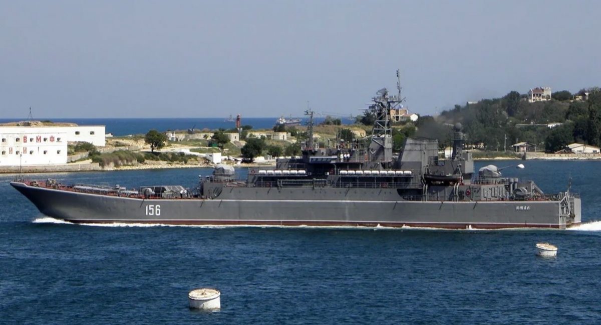 The Yamal large landing ship Defense Express Ukraine Hits russian Yamal and Azov Ships, Mys-M1 Radar and Fuel Depot in Crimea Strike