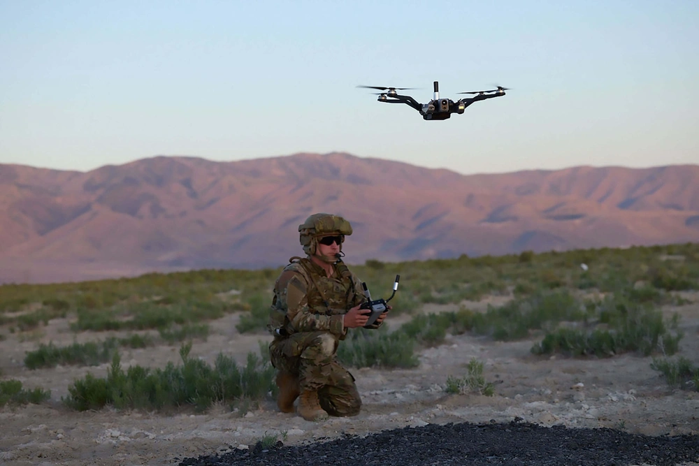 U.S. Army launches an unmanned aerial system during field exercises