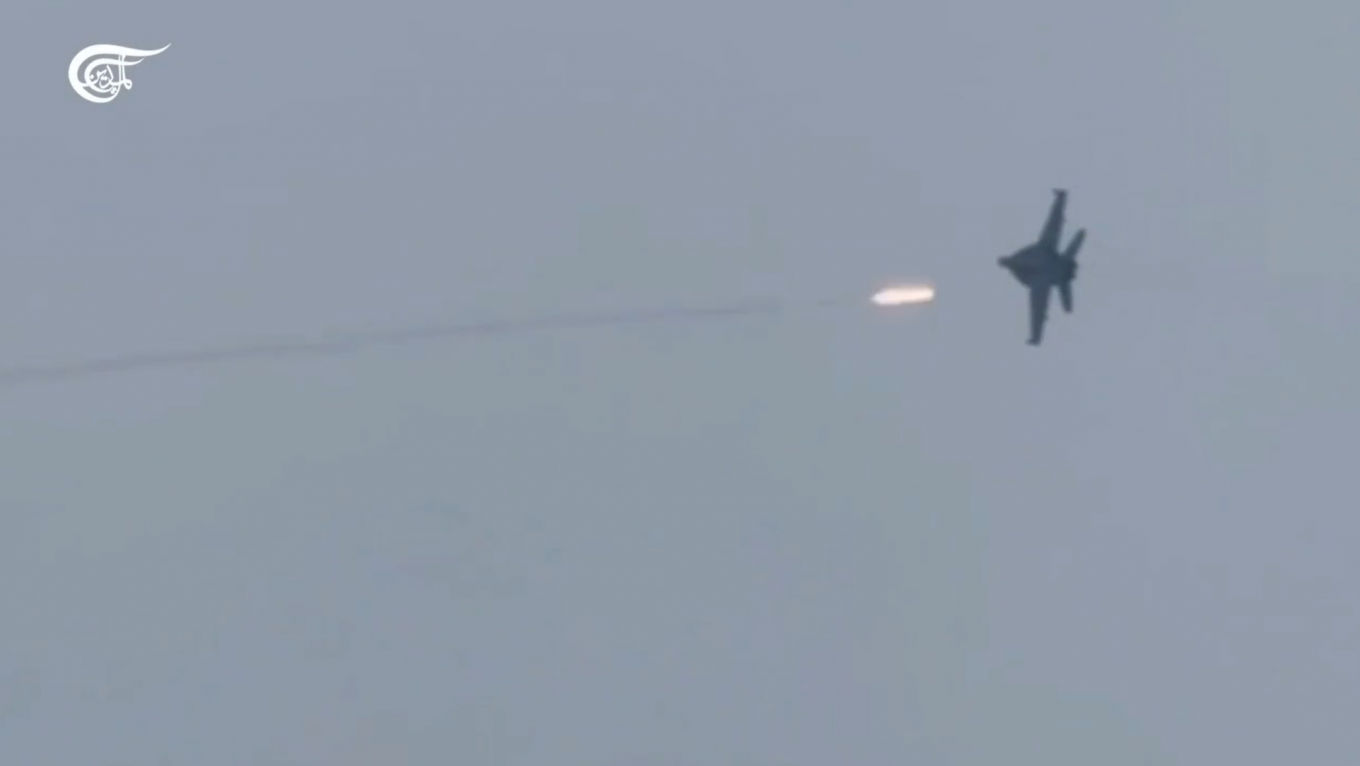 MANPADS missile approaching F/A-18 Hornet