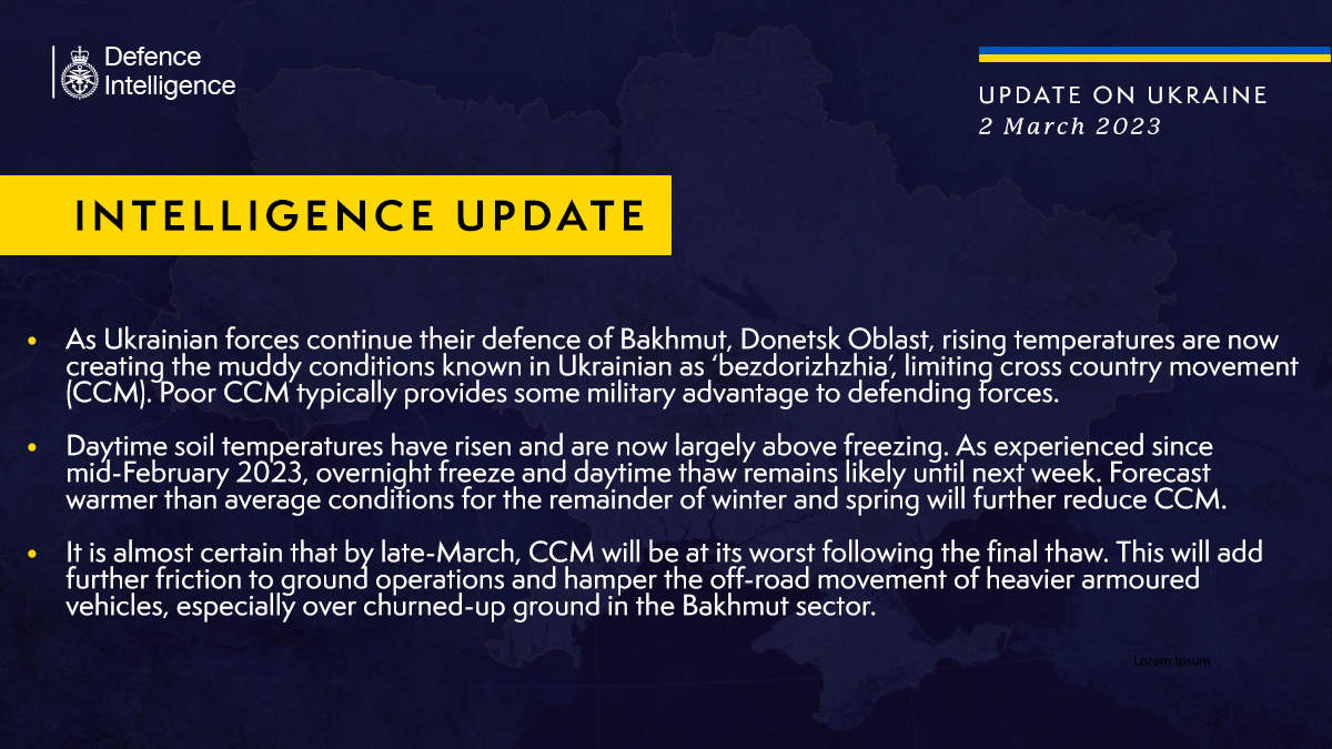 The UK Defense Intelligence Says Muddy Conditions Provides Advantages For Ukraine’s Forces, Defense Express