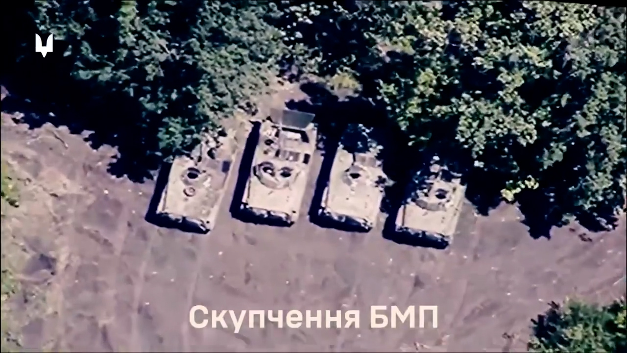 A group of russia's IFVs gathered in the parking lot before their destruction with high-precision strike, Ukrainians Massacre russians With High-Precision Weapons, 9 Enemy Targets Destroyed in the Bakhmut Area, Defense Express