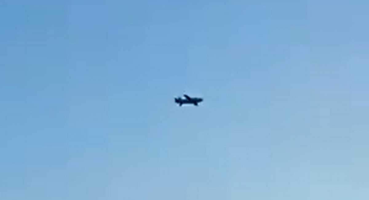 Ukrainian Bars missile drone in the sky over Moscow during one of the attacks