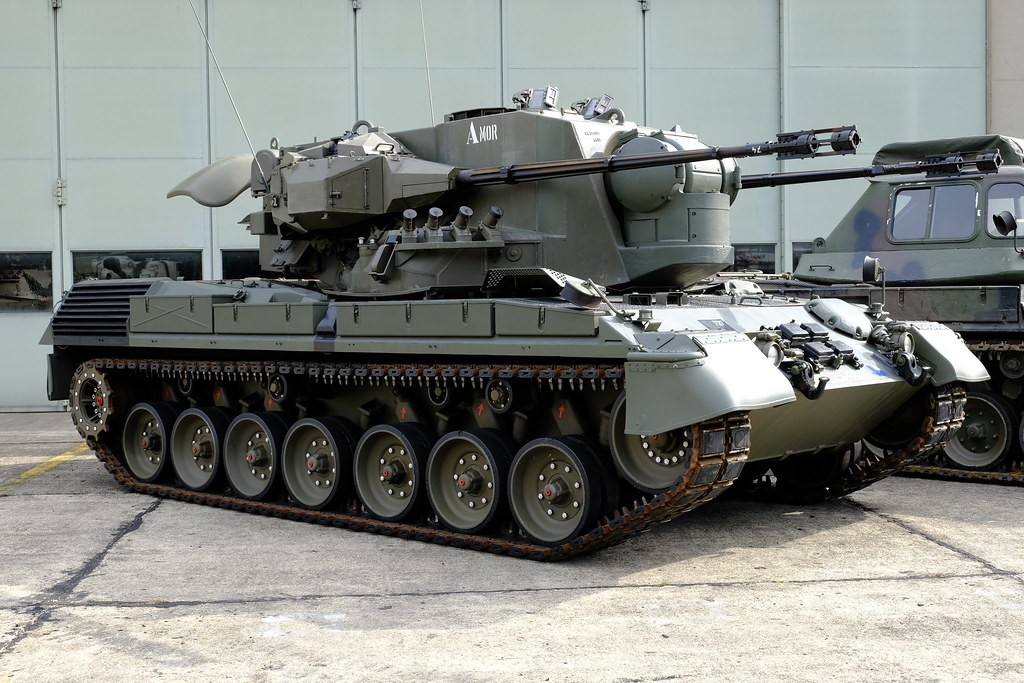 Gepard self-propelled anti-aircraft artillery system as a museum exhibit in Belgium