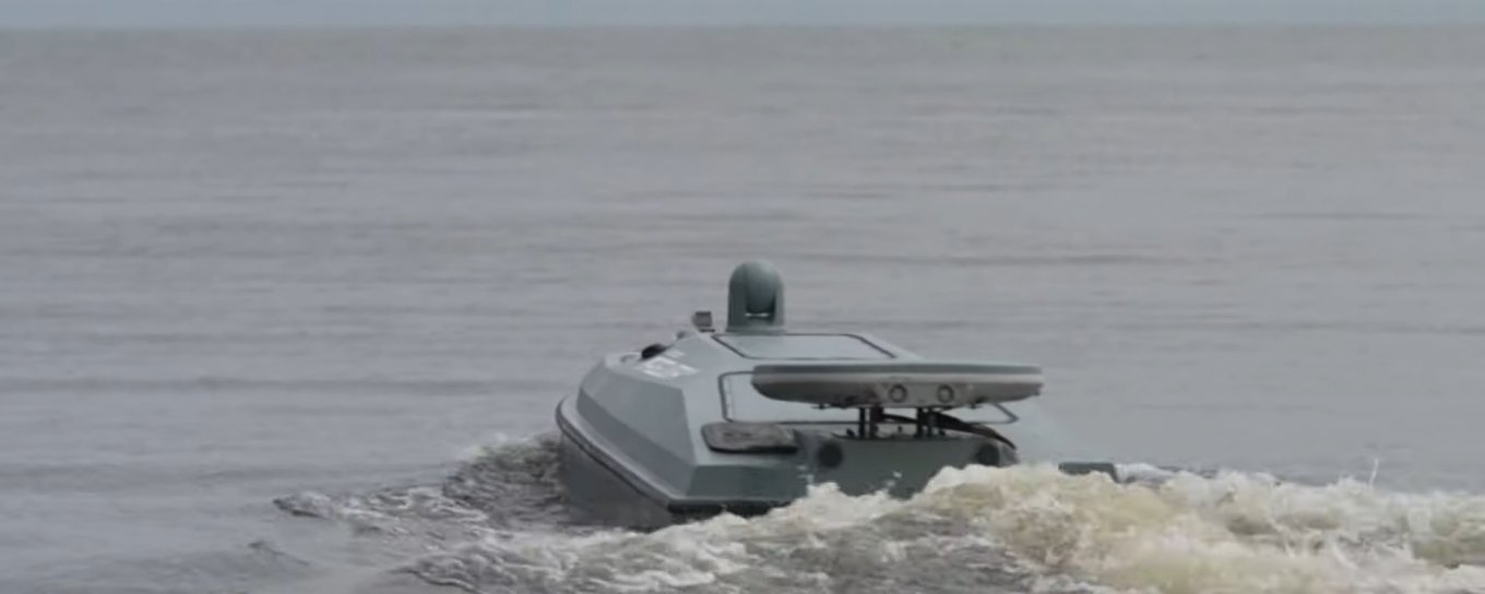 Magura V5 unmanned surface vehicle. It has a simplistic design because its only purpose is to make a single one-way sortie against a russian naval ship or base