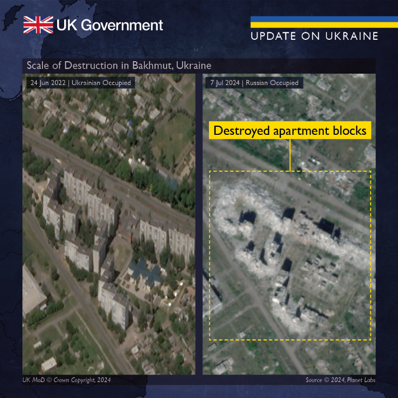 Defense Express The UK Defense Intelligence Analyzes How the Offensive on Bakhmut Has Left the City in Ruins