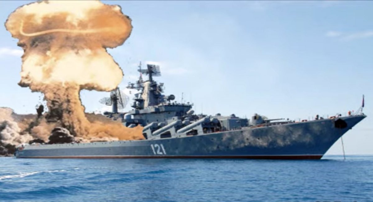 Russia’s Black Sea Flagship 'Moskva', Burns After Missile Strike By Two Neptune Anti-Ship Missiles, Defense Express