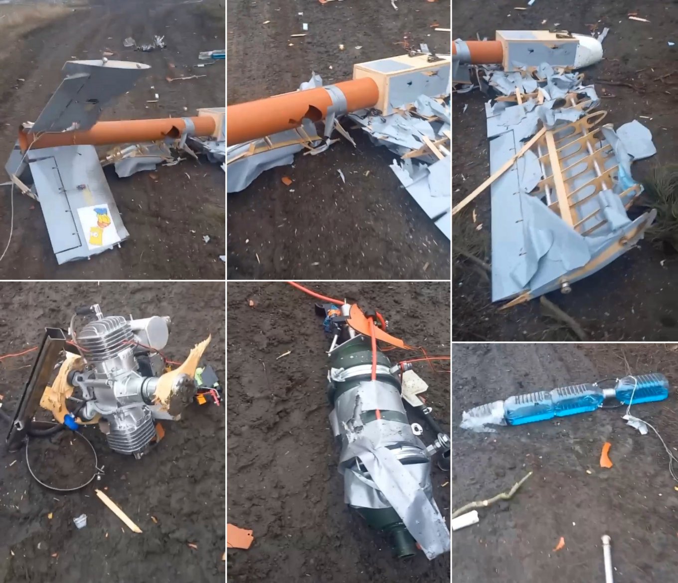 Fragments of the drone of a new type / Defense Express / Ukraine's New MacGyvered Kamikaze Drones are a Menace, russians Complain