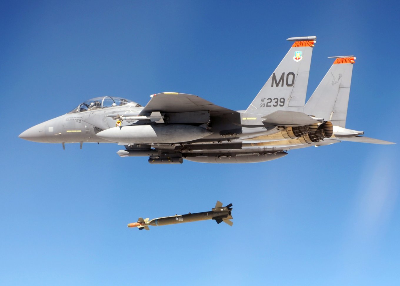 GBU-28 bomb is dropped from an F-15E