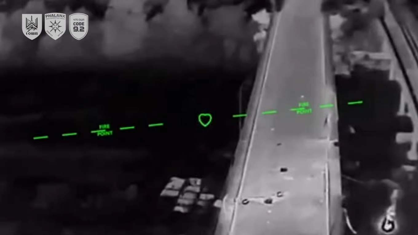 What Is Point of Bombing Bridges on Crimea’s Border by Strike UAVs, If Even HIMARS, Storm Shadow Could Not Destroy Them, The FP-2 approaches the bridge in Armyansk, several holes from previous hits can be seen