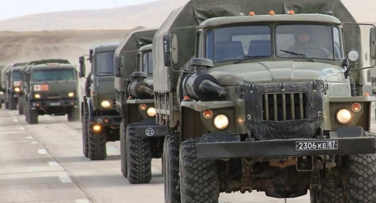 russian convoy carrying ammunition