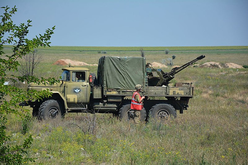 Ukrainian ZiL-131 with ZU-23-2 anti-aircraft gun, Defense Express