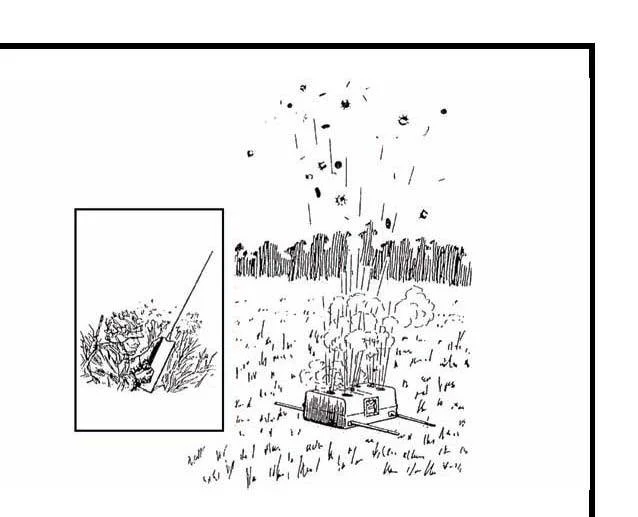 Schematic representation of mines firing from an M131 MOPMS / Defense Express / Features of the M131 MOPMS, a 1980s Remote Minelaying System Ukraine Just Got From US
