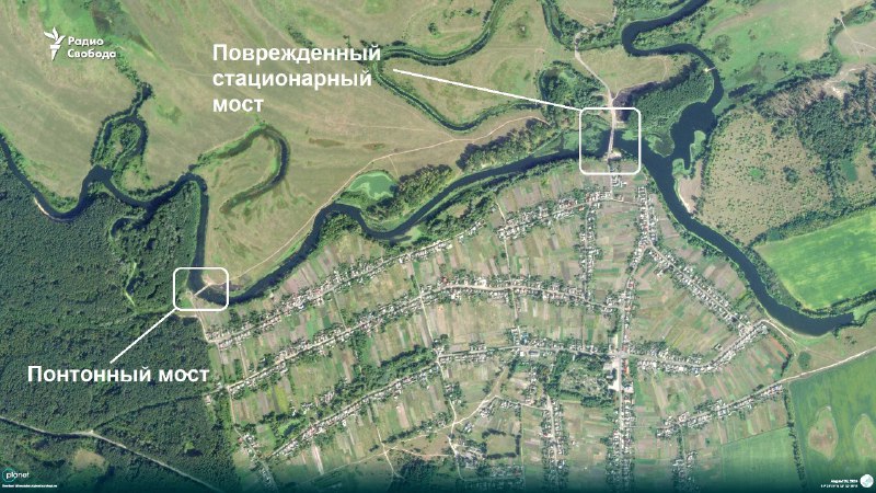 Russian Troops Construct Fifth Pontoon Crossing Over Seym River in Kursk Oblast (Satellite Images)