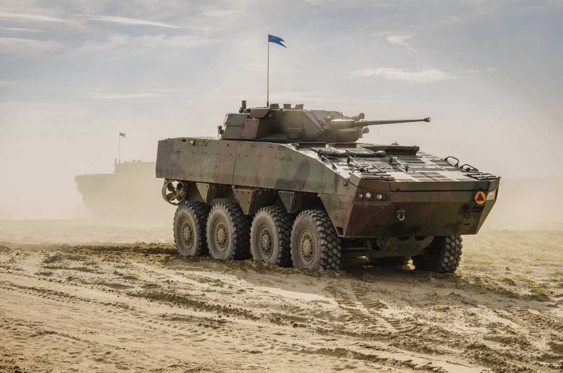 Polish Rosomak armored fighting vehicle with Hitfist module
