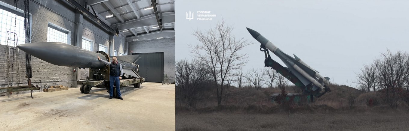 Comparison of the Boy Launcher rocket prototype with the 5V28 missile from the S-200 SAM system