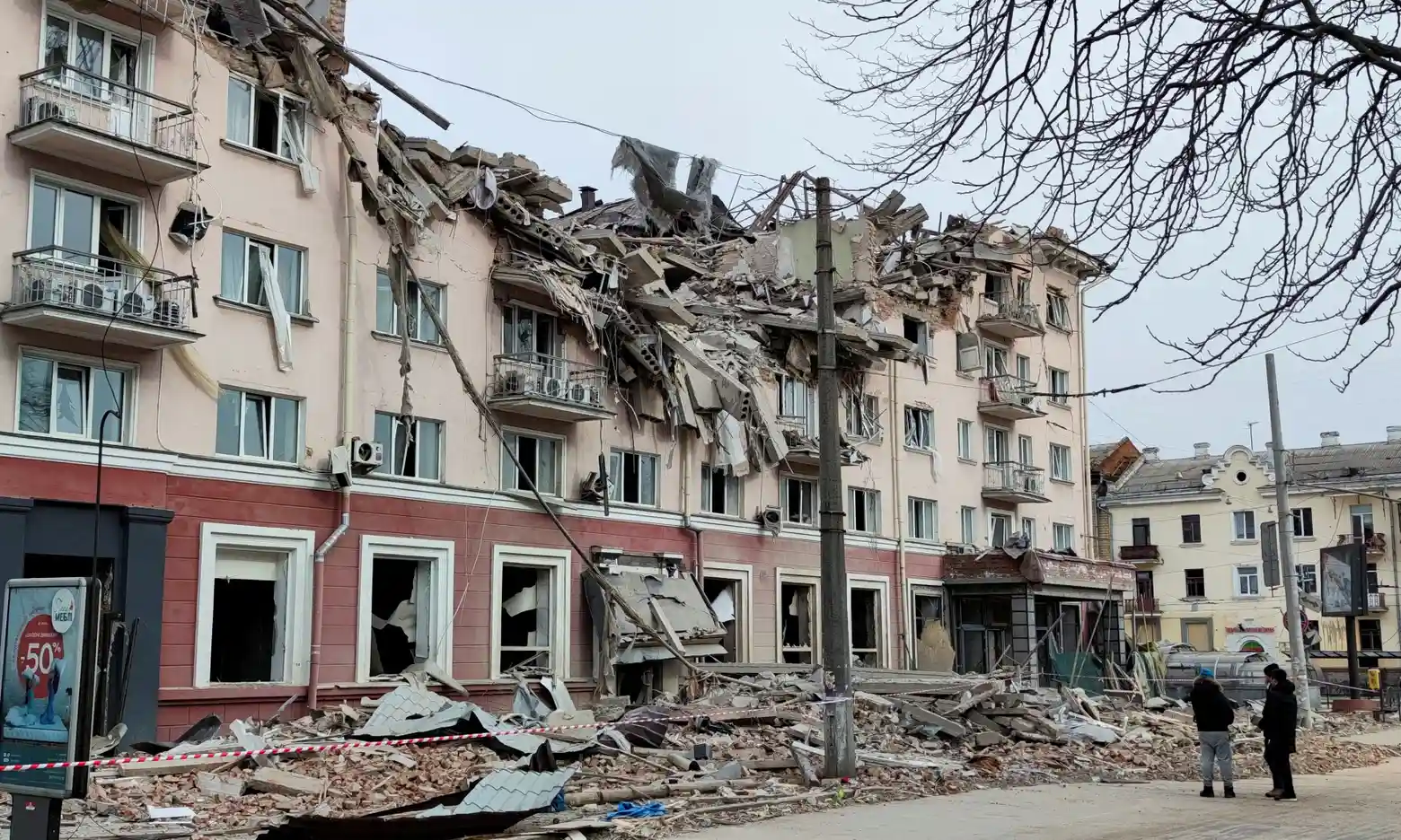 A hotel destroyed during an air strike in central Chernihiv, Day 19th of Ukraine's Defense Against Russian Aggression, Defense Express