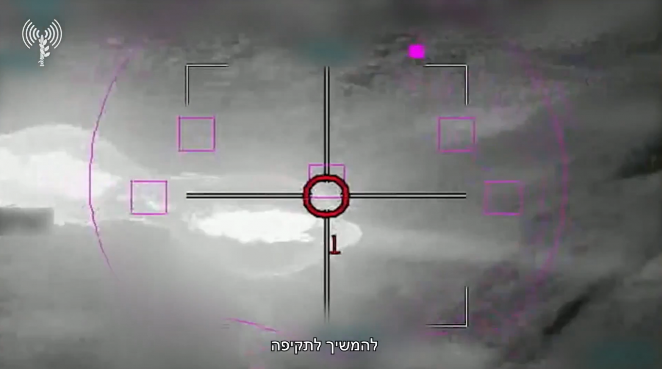 Burning Yak-130 falls after being shot down by F-35I air-to-air missile