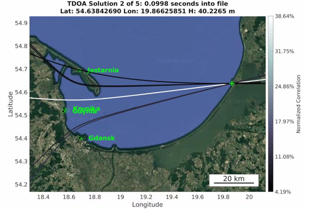 Approximate location of Russian EW operations in Baltiysk, March 2025, What Is the russian EW System in Kaliningrad That’s Haunting Poland and the Baltics