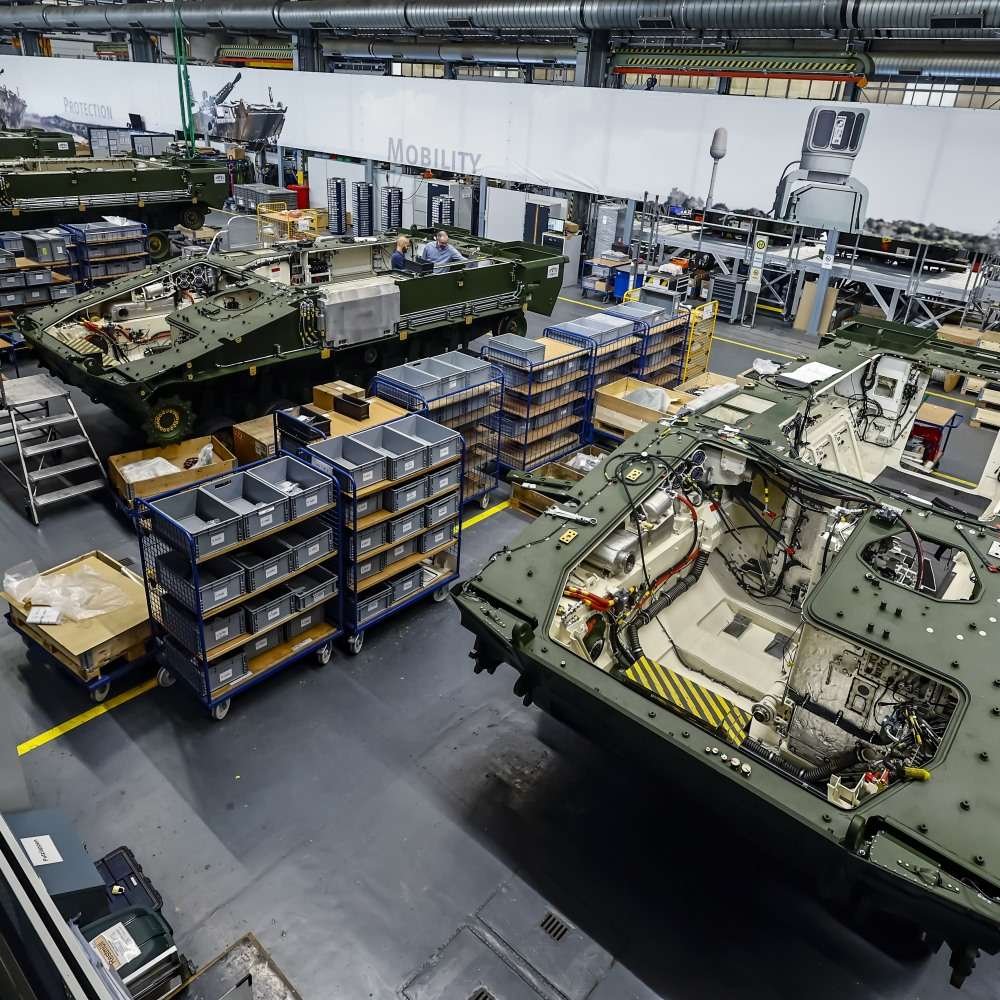 Assembly line of the Rheinmetall KF41 Lynx IFV at the Zalaegerszeg facility in Hungary — a benchmark for European heavy IFV production, Could Poland Begin Heavy IFV Production by 2029 if the First Prototype Is Ready by 2026