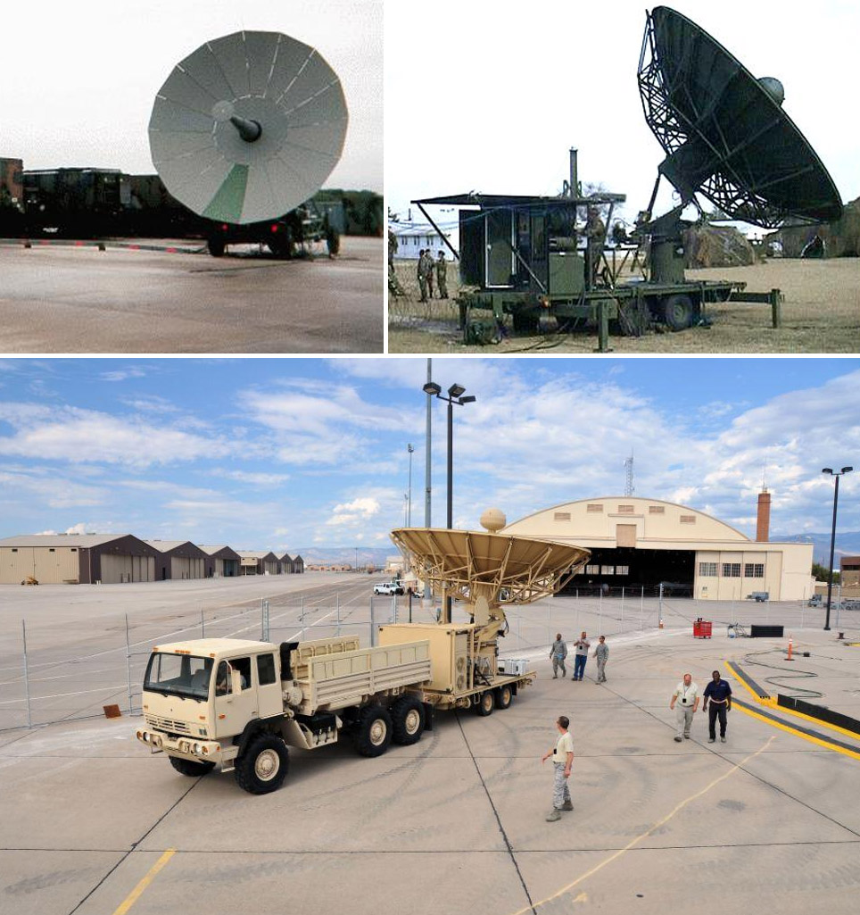 SATCOM antennas of the TSS system and a satellite communication antenna for MQ-1 Predator and MQ-9 Reaper