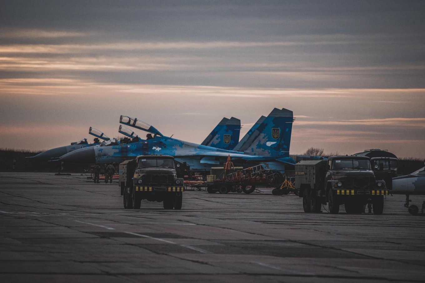 Su-27 of the Ukrainian Air Force waiting for combat missions