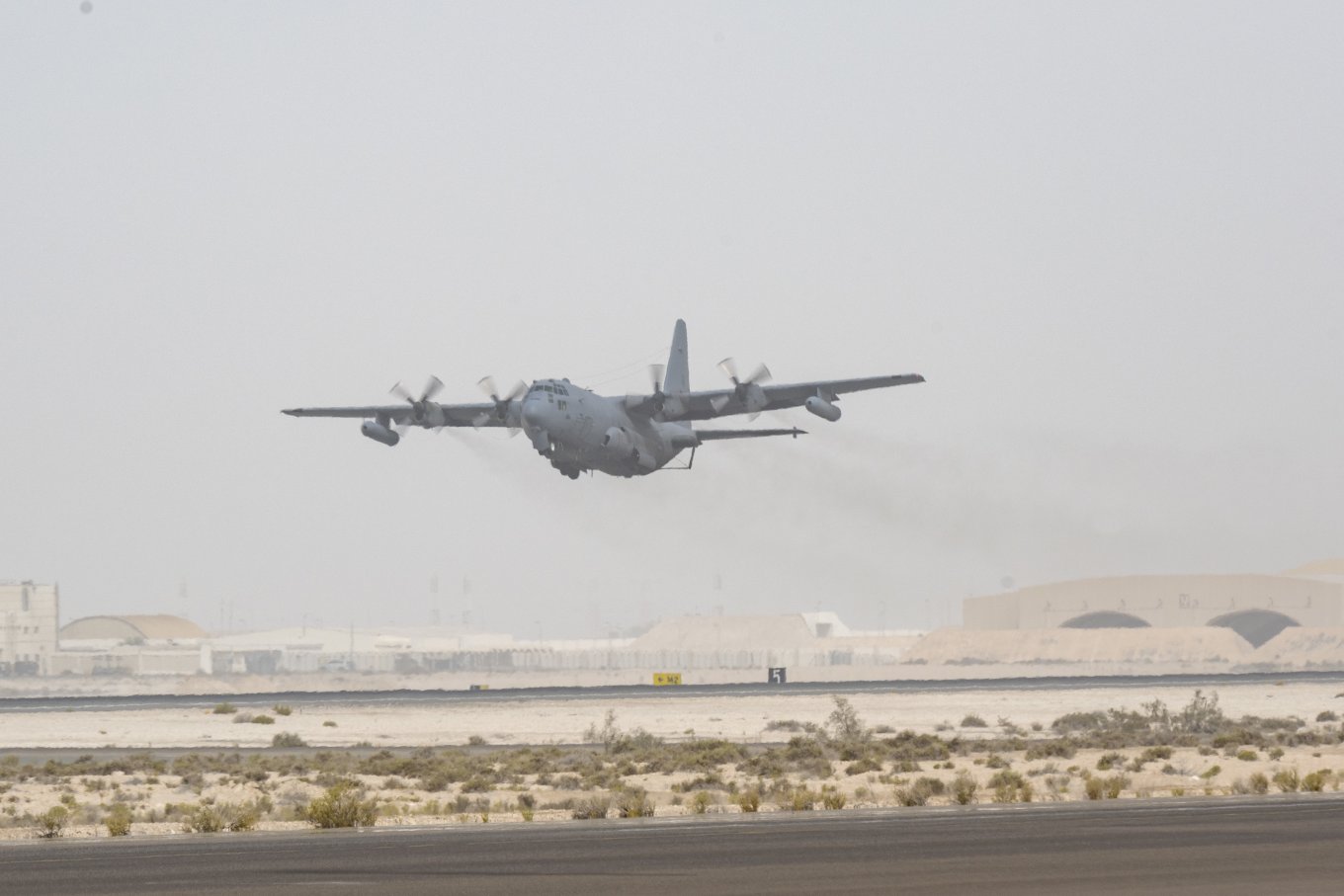 EC-130H Compass Call EW aircraft in Saudi Arabia / Photo credit: U.S. Department of War