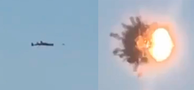 The moment the Ukrainian Shahed-looking kamikaze drone is hit by air defense / Defense Express / Ukraine's Shahed-Inspired Drone Attacks russia: Notable Details