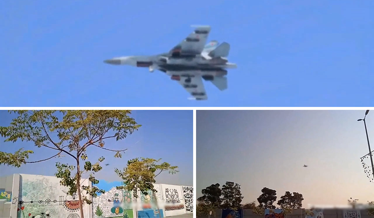 Su-35 in the skies above iranian capital without identification marks, April 2023