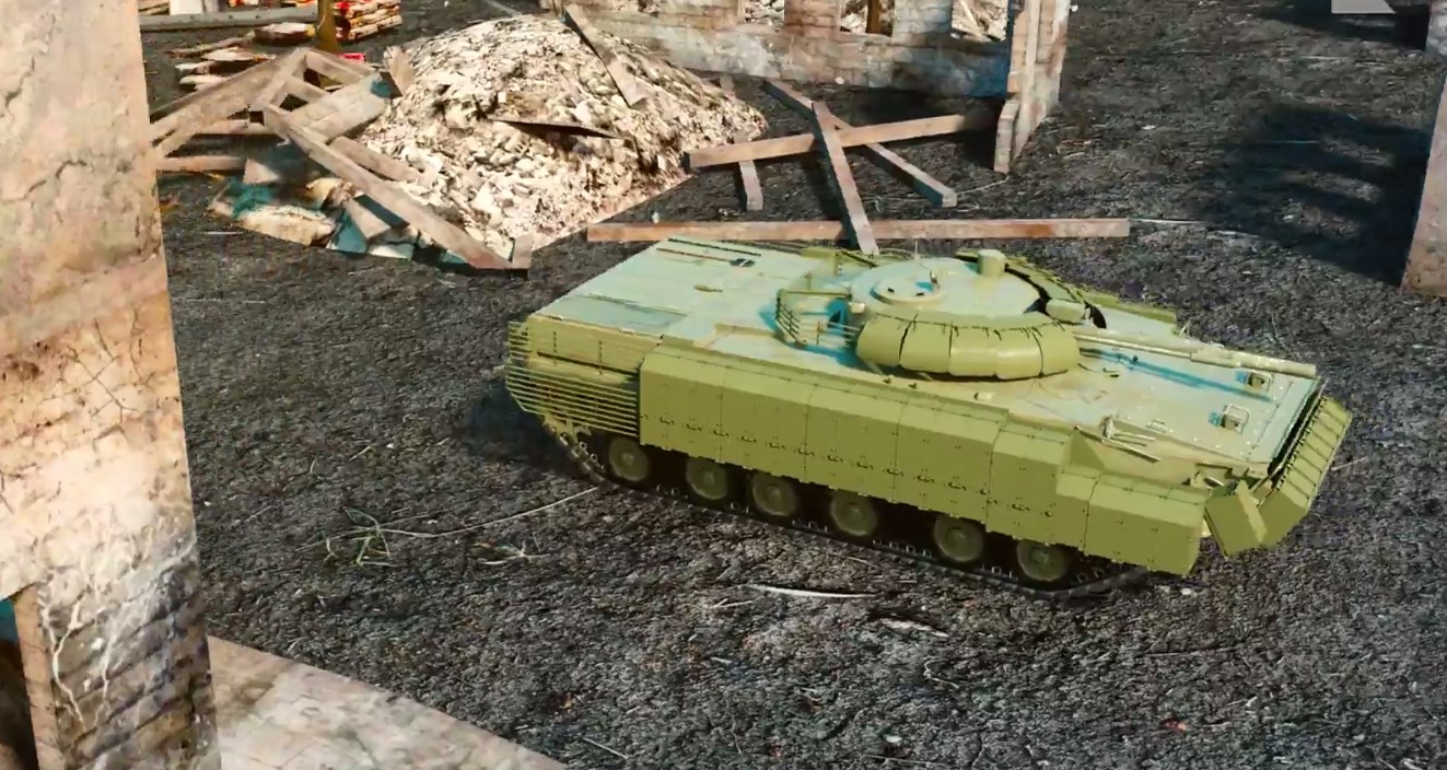 Hard work of the reactive armor kit for BMP-3 by Kalashnikov