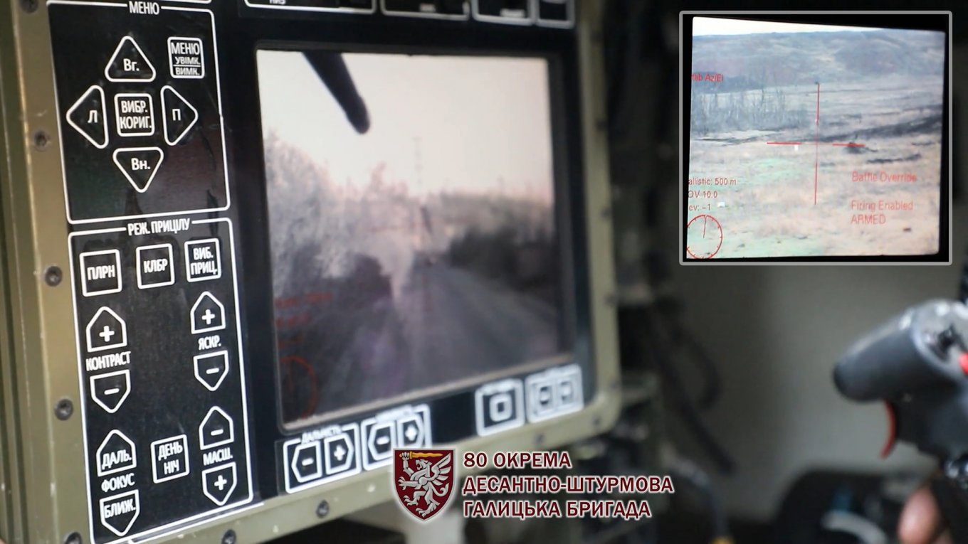 Stryker has the buttons on the gunner's control panel all in Ukrianian / Defense Express / 