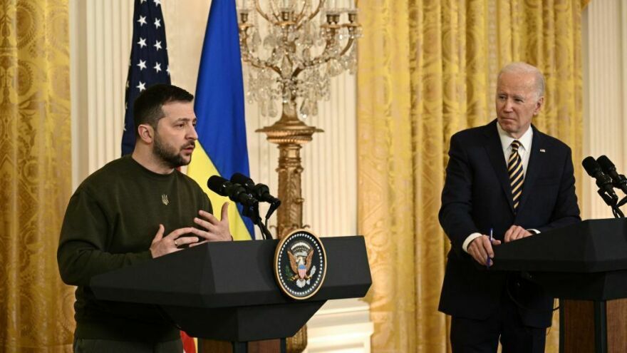 US President Joe Biden and Volodymyr Zelensky, President of Ukraine