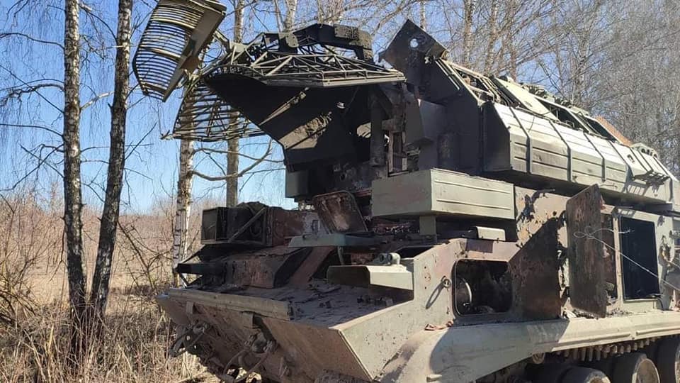 Russian short-range surface-to-air missile system TOR-M1 that was destroyed on the territory of Ukraine, photo General Staff of the Armed Forces of Ukraine