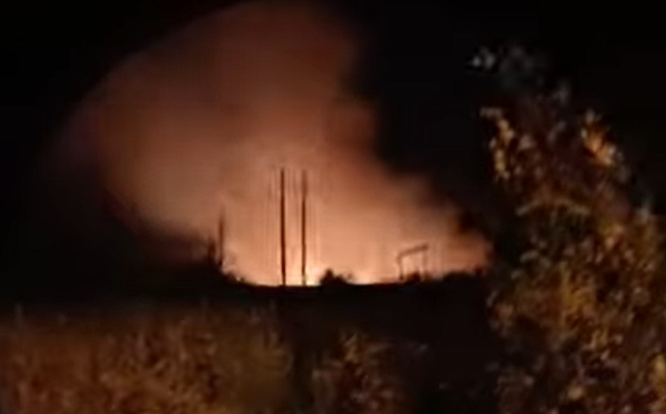 Fire in Valuyki following a UAV attack, September 2025