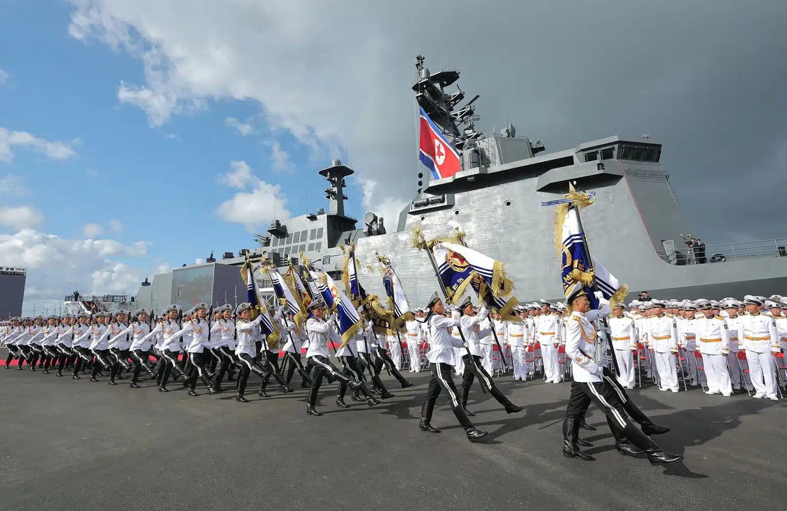 Kang Kon destroyer acceptance ceremony / Photo credit: KCNA